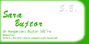 sara bujtor business card